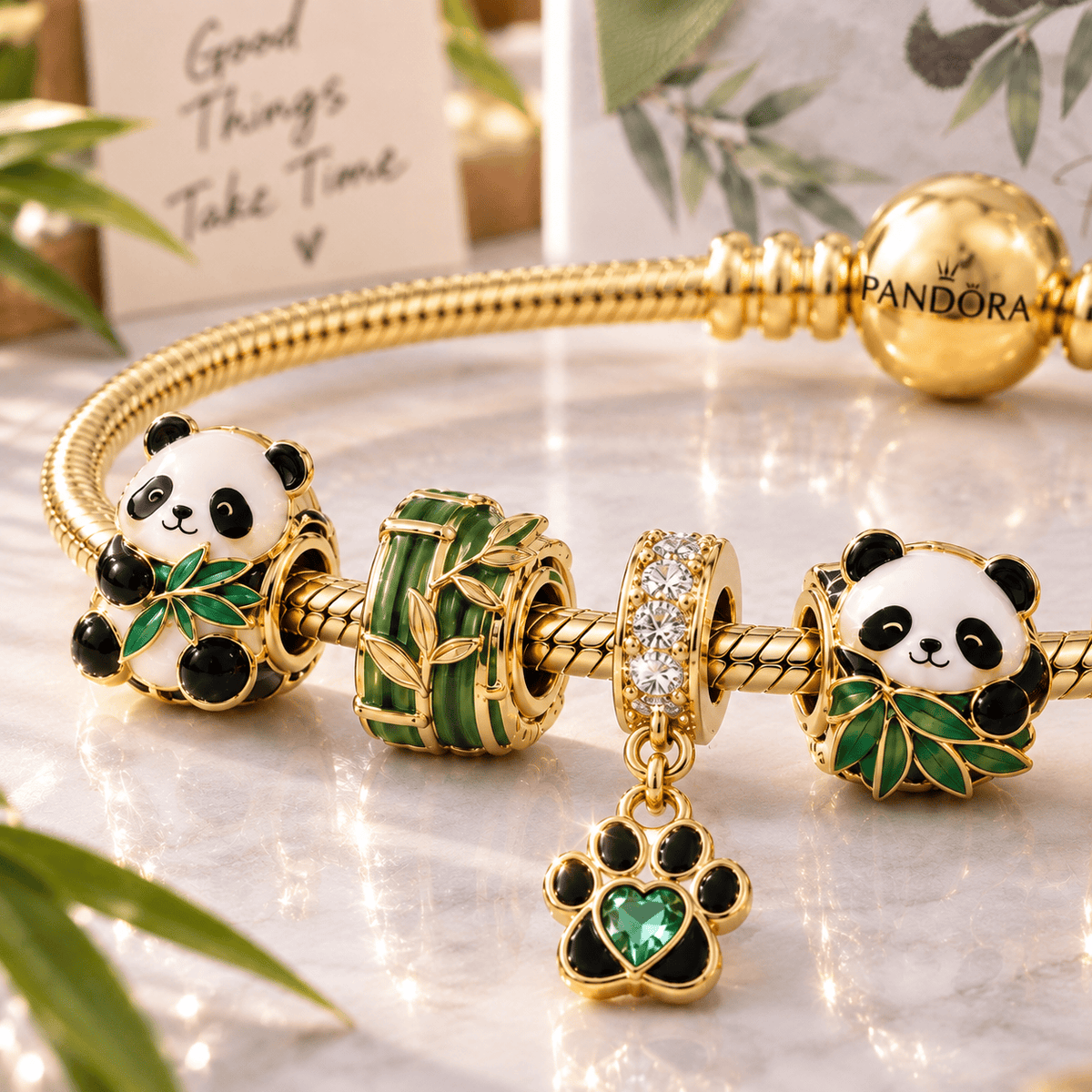 PDA Gold Charm Bracelet Set VTH