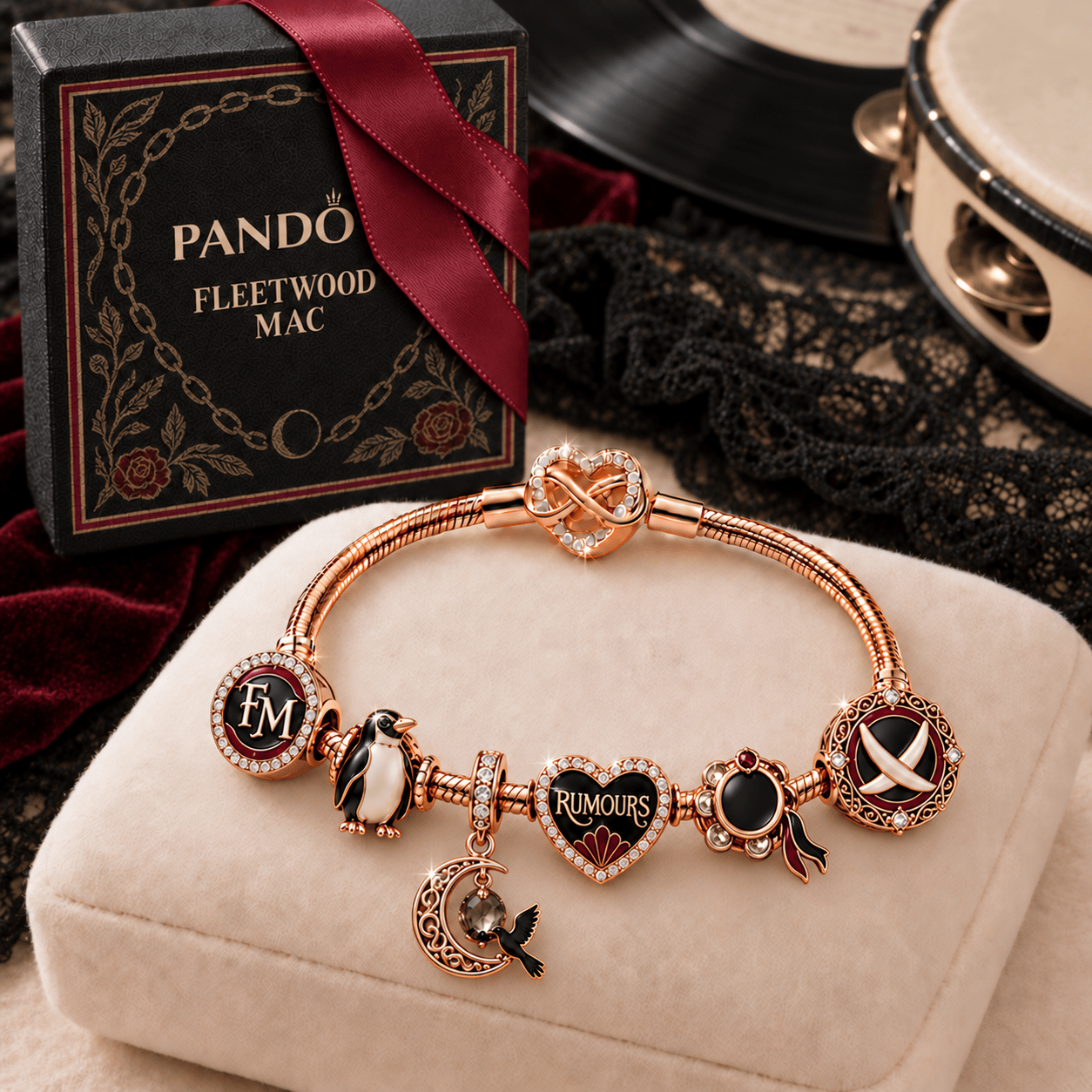 FLM Rose Gold Charm Bracelet Set TMH