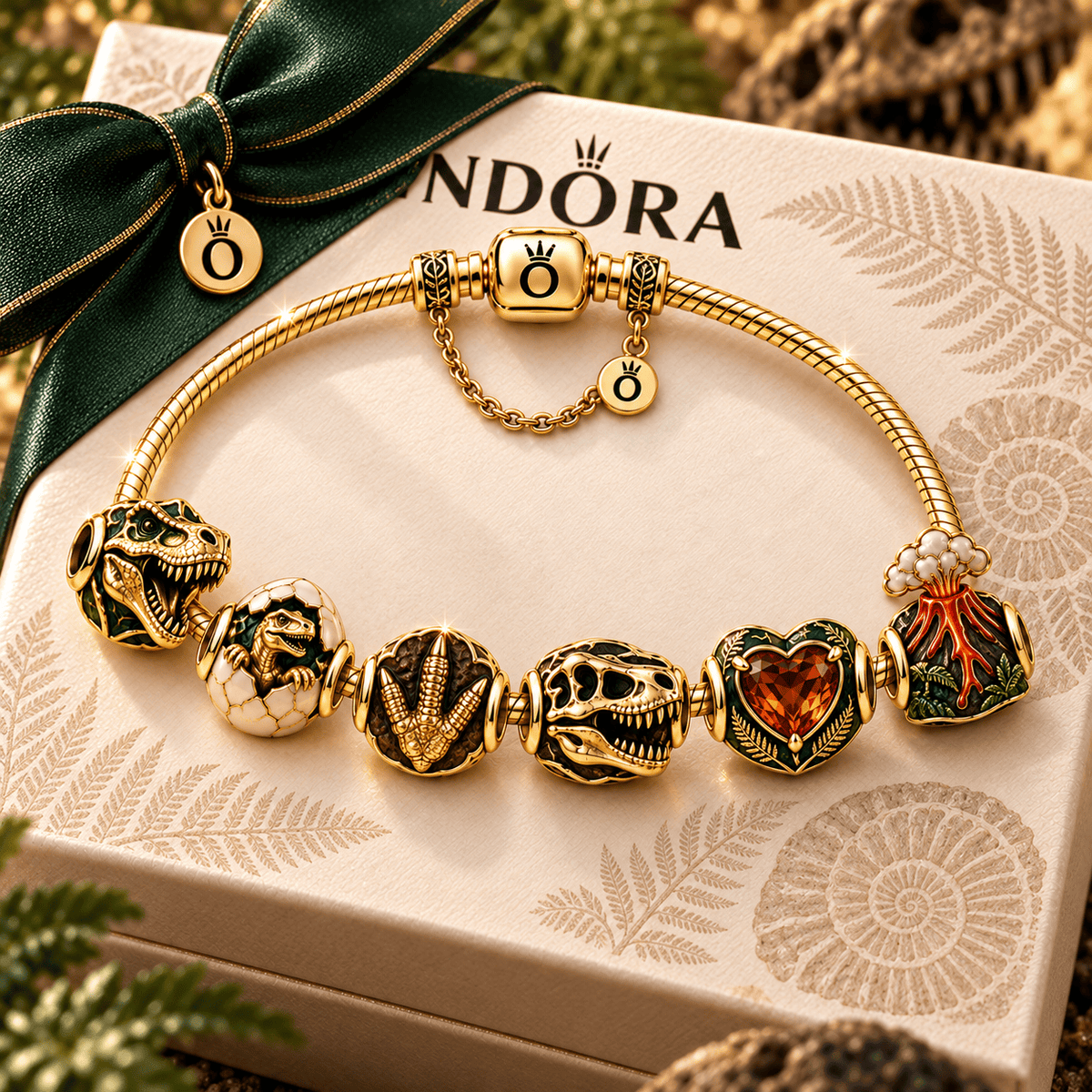 DINO Gold Charm Bracelet Set PNPA