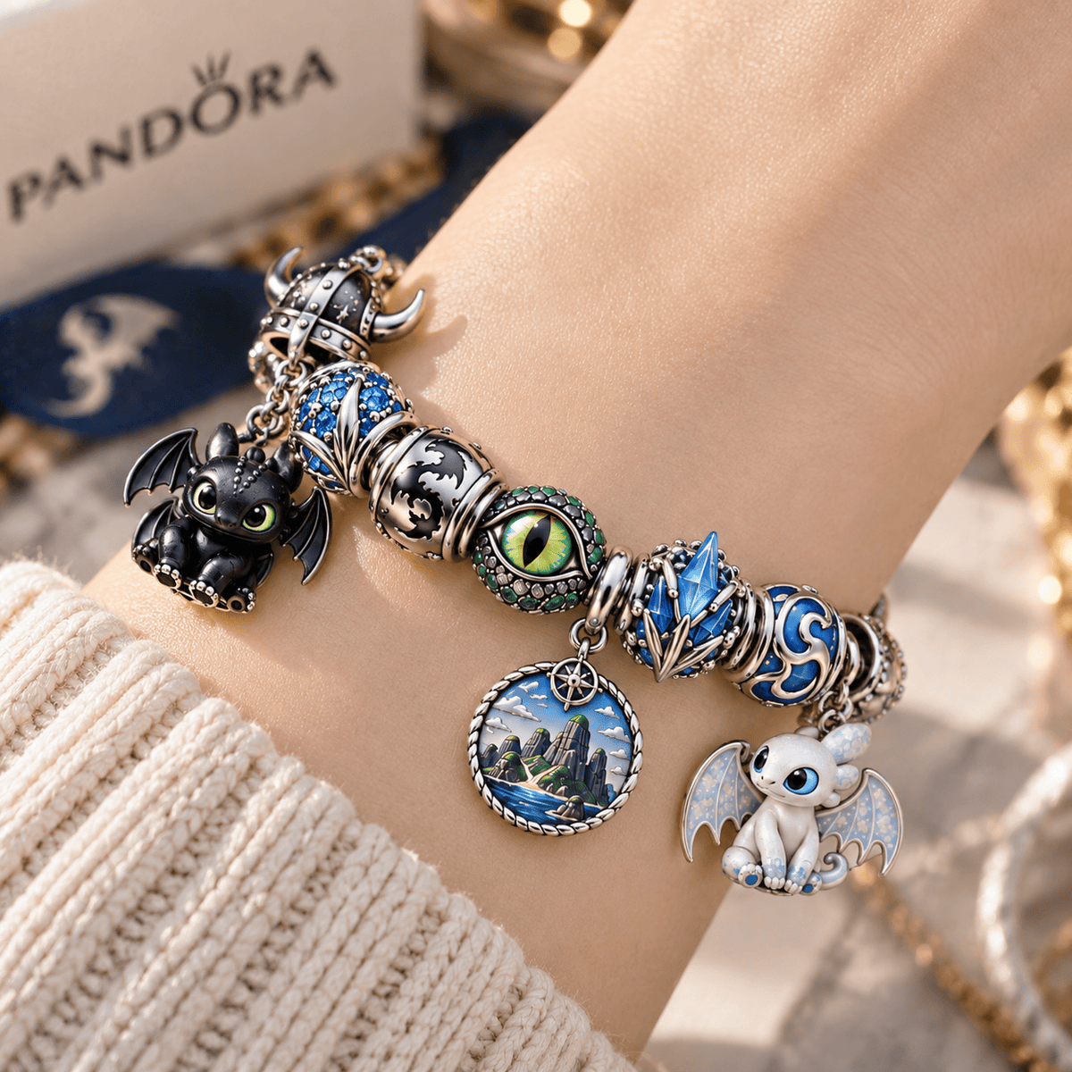 HTTYD Silver Charm Bracelet Set NTTB