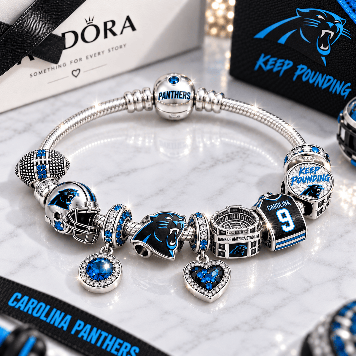 CRPT Silver Charm Bracelet Set BMD