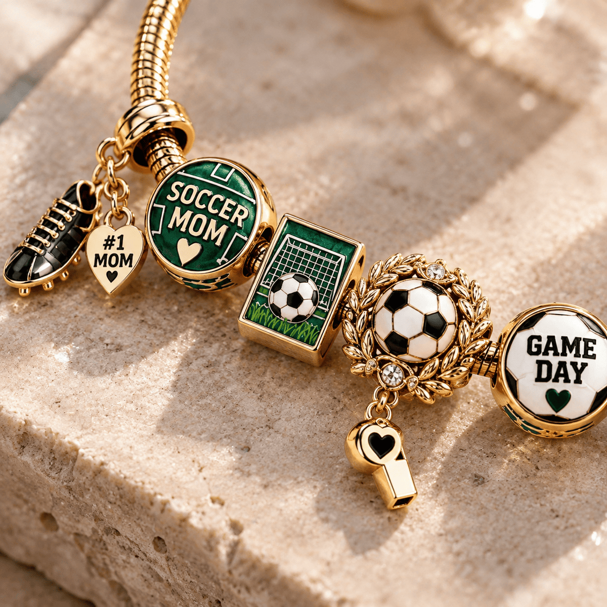 SCM Gold Charm Bracelet Set TTN