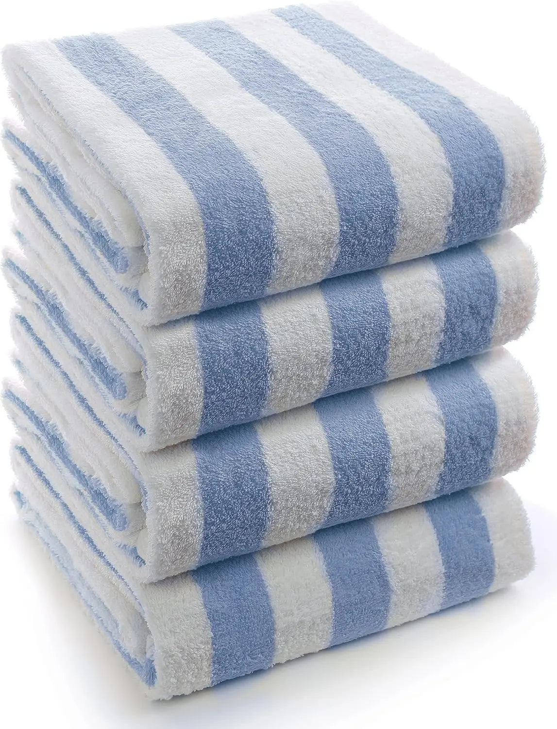 Large Turkish Beach Towel with Cabana Stripe, Premium Cotton, 30x60 Inches for Pool and Beach Use