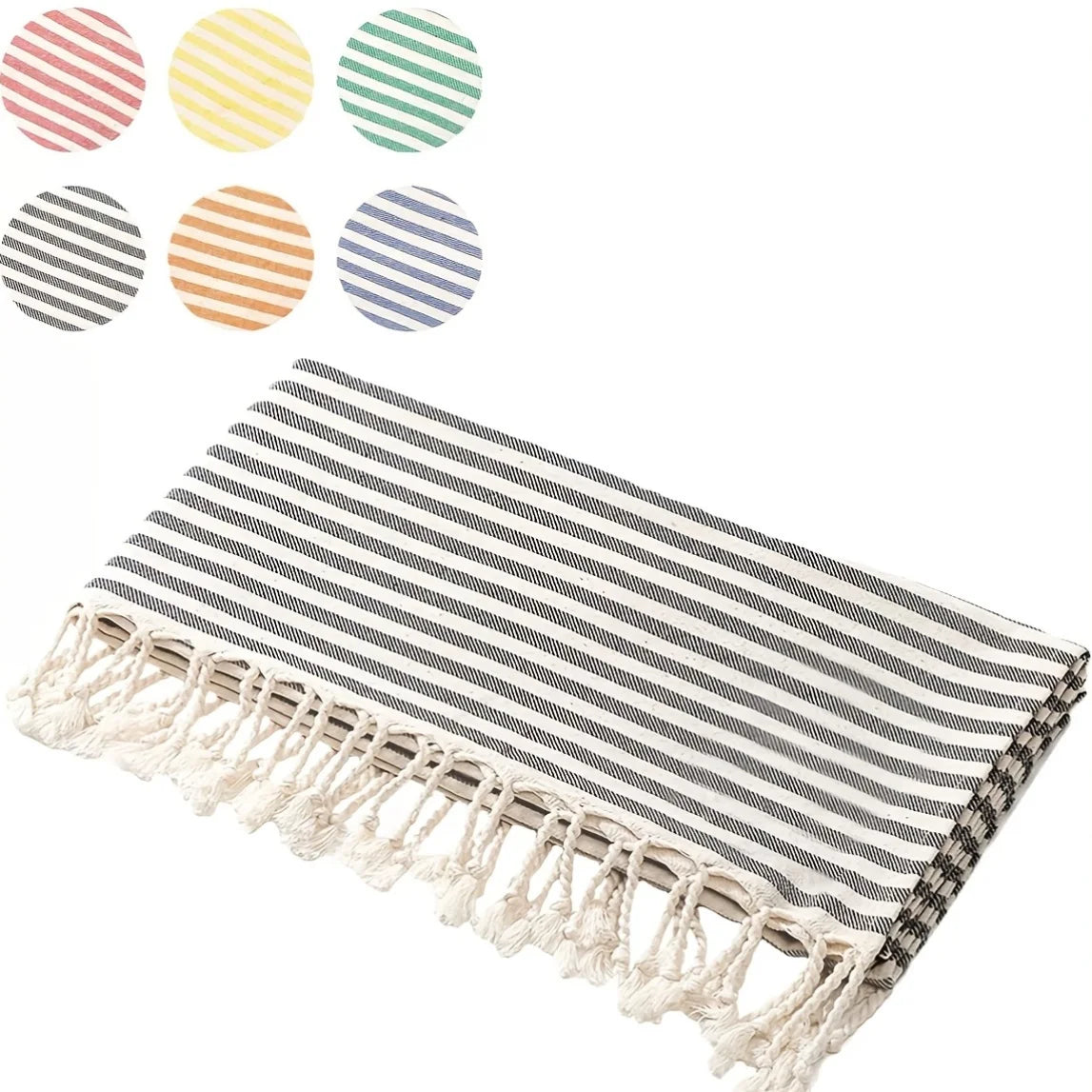 TURKISH Classical Series Beach Towel | 71 x 39 in | Extra Large Wearable Turkish Bath Towel | Premium Luxury Striped Linen