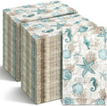 100 Pieces Summer Paper Hand Towels with Nautical Designs for Bathroom, Beach, and Party Use