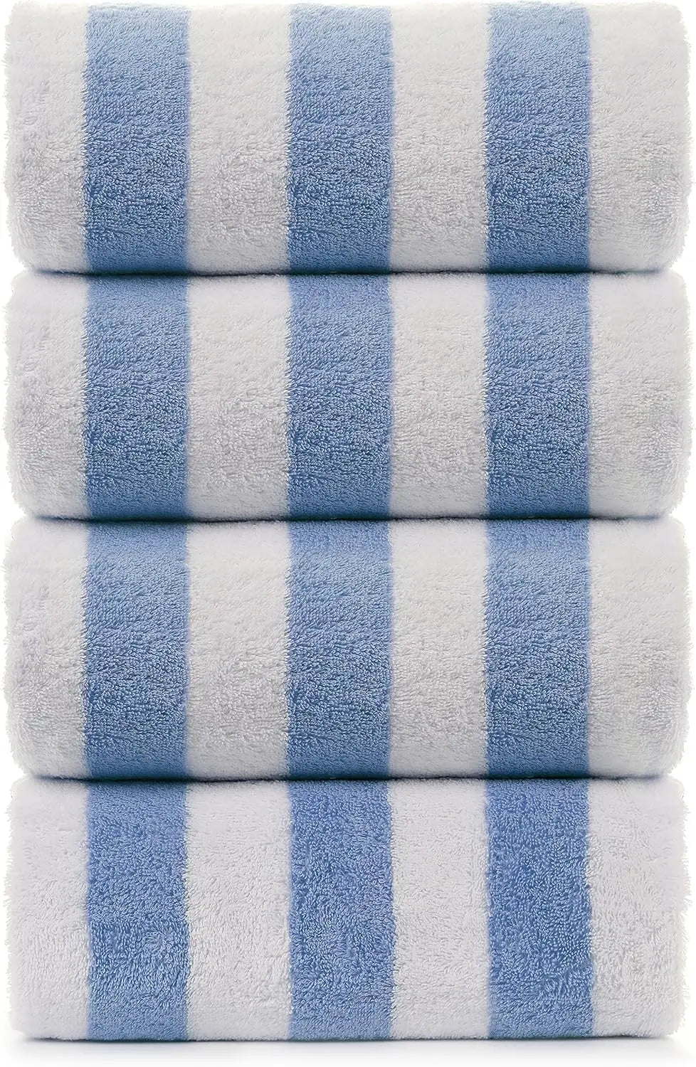 Large Turkish Beach Towel with Cabana Stripe, Premium Cotton, 30x60 Inches for Pool and Beach Use