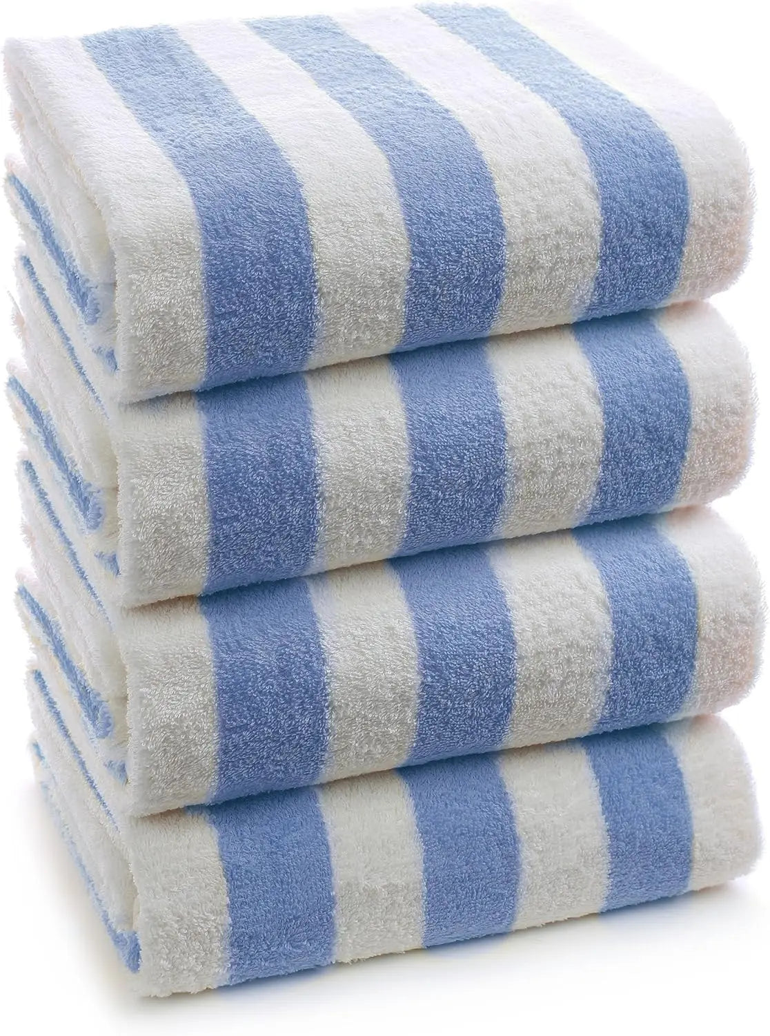 Large Turkish Beach Towel with Cabana Stripe, Premium Cotton, 30x60 Inches for Pool and Beach Use